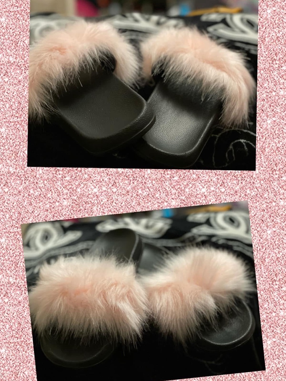 Fuzzy Pink Fur Slide Sandals